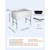 image:imageVEVOR Commercial Ice Bin19 Inch Stainless Steel Ice Chest with Sliding Lid and Bottle Holders Cooler Cart Cocktail Unit for Bar Restaurant Pub NSF Certified36 x 19 x 33
