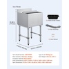 image:imageVEVOR Commercial Ice Bin19 Inch Stainless Steel Ice Chest with Sliding Lid and Bottle Holders Cooler Cart Cocktail Unit for Bar Restaurant Pub NSF Certified18 x 19 x 33