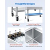 image:imageVEVOR Commercial Ice Bin19 Inch Stainless Steel Ice Chest with Sliding Lid and Bottle Holders Cooler Cart Cocktail Unit for Bar Restaurant Pub NSF Certified36 x 19 x 35