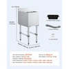 image:imageVEVOR Commercial Ice Bin19 Inch Stainless Steel Ice Chest with Sliding Lid and Bottle Holders Cooler Cart Cocktail Unit for Bar Restaurant Pub NSF Certified12 x 19 x 33