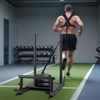 image:imageVEVOR Football Sleds and Chutes Weight Sled Football Training Pull Push Running Sled Fitness Workout Sled Push Gym Equipment Adjustable Height Handle Compatible 12 in Weight PlatesMulti HandleBK