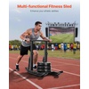 image:imageVEVOR Football Sleds and Chutes Weight Sled Football Training Pull Push Running Sled Fitness Workout Sled Push Gym Equipment Adjustable Height Handle Compatible 12 in Weight PlatesTHandle Black