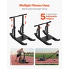 image:imageVEVOR Football Sleds and Chutes Weight Sled Football Training Pull Push Running Sled Fitness Workout Sled Push Gym Equipment Adjustable Height Handle Compatible 12 in Weight PlatesTHandle Black