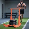 image:imageVEVOR Football Sleds and Chutes Weight Sled Football Training Pull Push Running Sled Fitness Workout Sled Push Gym Equipment Adjustable Height Handle Compatible 12 in Weight PlatesTHandle Orange