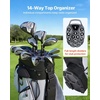 image:imageVEVOR Golf Cart Bag 14 Way Molded Lock Top Divider Organizer Golf Club Bag with FullLength Divider Handles Storage Pockets Shoulder Strap Rain Hood Smooth Zippers for Men amp WomenGray