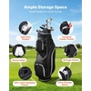 image:imageVEVOR Golf Cart Bag 14 Way Molded Lock Top Divider Organizer Golf Club Bag with FullLength Divider Handles Storage Pockets Shoulder Strap Rain Hood Smooth Zippers for Men amp WomenBlack