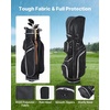 image:imageVEVOR Golf Cart Bag 14 Way Molded Lock Top Divider Organizer Golf Club Bag with FullLength Divider Handles Storage Pockets Shoulder Strap Rain Hood Smooth Zippers for Men amp WomenBlack