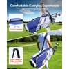 image:imageVEVOR Golf Cart Bag Top Divider Organizer Upgrated Golf Club Bag with Shoulder Straps Support Legs Rain Hood Storage Pockets Lightweight Polyester for Men amp WomenBlue