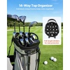 image:imageVEVOR Golf Cart Bag Top Divider Organizer Upgrated Golf Club Bag with Shoulder Straps Support Legs Rain Hood Storage Pockets Lightweight Polyester for Men amp WomenGray