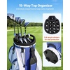 image:imageVEVOR Golf Cart Bag Top Divider Organizer Upgrated Golf Club Bag with Shoulder Straps Support Legs Rain Hood Storage Pockets Lightweight Polyester for Men amp WomenBlue