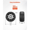 image:imageVEVOR Golf Cart Wheels 12 20x1012 Black Aluminum Alloy Golf Cart Tires and Wheels Combo Set of 4 Fit Club Car EZGO Yamaha 4 Ply Rubber 4Lug Lawn Mower Tires amp Rims 800 lbs Load AllTerrain20x1012