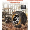 image:imageVEVOR Golf Cart Wheels 12 20x1012 Black Aluminum Alloy Golf Cart Tires and Wheels Combo Set of 4 Fit Club Car EZGO Yamaha 4 Ply Rubber 4Lug Lawn Mower Tires amp Rims 800 lbs Load AllTerrain2055010