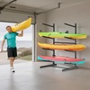 image:imageVEVOR Kayak Storage Rack for 4 Kayaks Holds 220 lbs Heavy Duty Freestanding Stand for Indoor Outdoor Garage Shed Dock Storage Rack Stand Holder for Canoe Small Boat SUP Surfboard amp PaddleboardStand4 KayaksBlack