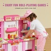 image:imageVEVOR Kids Kitchen Playset 3in1 Toddler Kitchen with Simulated Spray Sounds and Lights Play Kitchen Set with 74 PCS Cooking Accessory Set for Toddlers Preschoolers Children Ages 38 PinkPink