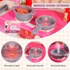 image:imageVEVOR Kids Kitchen Playset 3in1 Toddler Kitchen with Simulated Spray Sounds and Lights Play Kitchen Set with 74 PCS Cooking Accessory Set for Toddlers Preschoolers Children Ages 38 PinkPink