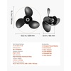 image:imageVEVOR Outboard Propeller Upgrade OEM 15 Spline Tooth Aluminum Outboard Boat Propeller Fit Mercury Engines 40140 HP 414 Gearcase 3Blade RH Right Hand Rotation4877344A45 OEM code