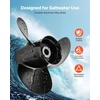 image:imageVEVOR Outboard Propeller Upgrade OEM 15 Spline Tooth Aluminum Outboard Boat Propeller Fit Mercury Engines 40140 HP 414 Gearcase 3Blade RH Right Hand Rotation130 x 130 x 61