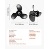 image:imageVEVOR Outboard Propeller Upgrade OEM 15 Spline Tooth Aluminum Outboard Boat Propeller Fit Mercury Engines 40140 HP 414 Gearcase 3Blade RH Right Hand Rotation130 x 130 x 61