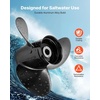 image:imageVEVOR Outboard Propeller Upgrade OEM 15 Spline Tooth Aluminum Outboard Boat Propeller Fit Mercury Engines 40140 HP 414 Gearcase 3Blade RH Right Hand Rotation4877344A45 OEM code