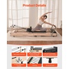 image:imageVEVOR Pilates Reformer Foldable Suitable for Intermediate and Beginners Users Pilates Equipment for Home Gym Studio Use with 4 Adjustable Resistance Spring Up to 400 LBSNatural wood color