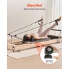 image:imageVEVOR Pilates Reformer Foldable Suitable for Intermediate and Beginners Users Pilates Equipment for Home Gym Studio Use with 4 Adjustable Resistance Spring Up to 400 LBSNatural wood color
