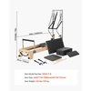 image:imageVEVOR Pilates Reformer Foldable Suitable for Intermediate and Beginners Users Pilates Equipment for Home Gym Studio Use with 4 Adjustable Resistance Spring Up to 400 LBSNatural wood color