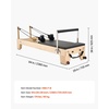 image:imageVEVOR Pilates Reformer Foldable Suitable for Intermediate and Beginners Users Pilates Equipment for Home Gym Studio Use with 4 Adjustable Resistance Spring Up to 400 LBSNatural wood color