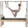 image:imageVEVOR Pilates Reformer Foldable Suitable for Intermediate and Beginners Users Pilates Equipment for Home Gym Studio Use with 4 Adjustable Resistance Spring Up to 400 LBSNatural wood color