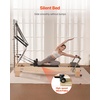 image:imageVEVOR Pilates Reformer Foldable Suitable for Intermediate and Beginners Users Pilates Equipment for Home Gym Studio Use with 4 Adjustable Resistance Spring Up to 400 LBSNatural wood color