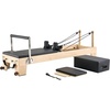 image:imageVEVOR Pilates Reformer Foldable Suitable for Intermediate and Beginners Users Pilates Equipment for Home Gym Studio Use with 4 Adjustable Resistance Spring Up to 400 LBSNatural wood color