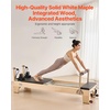 image:imageVEVOR Pilates Reformer Foldable Suitable for Intermediate and Beginners Users Pilates Equipment for Home Gym Studio Use with 4 Adjustable Resistance Spring Up to 400 LBSNatural wood color