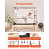 image:imageVEVOR Pilates Reformer Foldable Suitable for Intermediate and Beginners Users Pilates Equipment for Home Gym Studio Use with 4 Adjustable Resistance Spring Up to 400 LBSNatural wood color