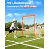 image:imageVEVOR Portable Lacrosse Goal  Complete Training Accessory Set with Extended Coverage for Youth and Adults4 x 4 Folding Goal
