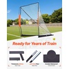 image:imageVEVOR Portable Lacrosse Goal  Complete Training Accessory Set with Extended Coverage for Youth and Adults6 x 6 Fiberglass Goal