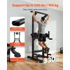 image:imageVEVOR Pull Up Bar 330 LBS Power Tower Dip Station Workout Dip Station with HShaped Stable Base amp Back Pad Adjustable 12 Level Height Free Standing Chin Up Bar for Back 4Level Adjustable Back Pad