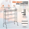 image:imageVEVOR Rolling Sports Ball Storage Cart Lockable Basketball Cage with Double Lids Sport Equipment Holder Organizer for Indoor Outdoor Steel Storage Rack for Garages Playgroup Gym and Schools4tiers rack