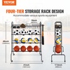 image:imageVEVOR Rolling Sports Ball Storage Cart Lockable Basketball Cage with Double Lids Sport Equipment Holder Organizer for Indoor Outdoor Steel Storage Rack for Garages Playgroup Gym and Schools4tiers rack