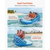 image:imageVEVOR Towable Tubes for Boating 2Rider Inflatable Boat Tubes and Towables 340 lbs Capacity Water Sport Tubes for Boat to Pull  with 2 Cockpits Full Nylon Cover Padded Grab Handles amp Safety Valve3Riders
