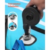 image:imageVEVOR Towable Tubes for Boating 2Rider Inflatable Boat Tubes and Towables 340 lbs Capacity Water Sport Tubes for Boat to Pull  with 2 Cockpits Full Nylon Cover Padded Grab Handles amp Safety Valve3Riders
