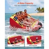 image:imageVEVOR Towable Tubes for Boating 2Rider Inflatable Boat Tubes and Towables 340 lbs Capacity Water Sport Tubes for Boat to Pull  with 2 Cockpits Full Nylon Cover Padded Grab Handles amp Safety Valve4Riders