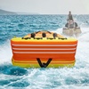 image:imageVEVOR Towable Tubes for Boating 2Rider Inflatable Boat Tubes and Towables 340 lbs Capacity Water Sport Tubes for Boat to Pull  with 2 Cockpits Full Nylon Cover Padded Grab Handles amp Safety Valve3Riders