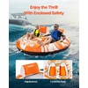 image:imageVEVOR Towable Tubes for Boating 2Rider Inflatable Boat Tubes and Towables 340 lbs Capacity Water Sport Tubes for Boat to Pull  with 2 Cockpits Full Nylon Cover Padded Grab Handles amp Safety Valve2Riders