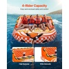 image:imageVEVOR Towable Tubes for Boating 2Rider Inflatable Boat Tubes and Towables 340 lbs Capacity Water Sport Tubes for Boat to Pull  with 2 Cockpits Full Nylon Cover Padded Grab Handles amp Safety Valve4Riders