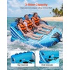 image:imageVEVOR Towable Tubes for Boating 2Rider Inflatable Boat Tubes and Towables 340 lbs Capacity Water Sport Tubes for Boat to Pull  with 2 Cockpits Full Nylon Cover Padded Grab Handles amp Safety Valve3Riders