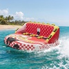 image:imageVEVOR Towable Tubes for Boating 2Rider Inflatable Boat Tubes and Towables 340 lbs Capacity Water Sport Tubes for Boat to Pull  with 2 Cockpits Full Nylon Cover Padded Grab Handles amp Safety Valve4Riders