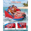 image:imageVEVOR Towable Tubes for Boating 2Rider Inflatable Boat Tubes and Towables 340 lbs Capacity Water Sport Tubes for Boat to Pull  with 2 Cockpits Full Nylon Cover Padded Grab Handles amp Safety Valve2Riders