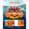 image:imageVEVOR Towable Tubes for Boating 2Rider Inflatable Boat Tubes and Towables 340 lbs Capacity Water Sport Tubes for Boat to Pull  with 2 Cockpits Full Nylon Cover Padded Grab Handles amp Safety Valve3Riders