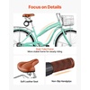 image:imageVEVOR Women Beach Cruiser Bike 2426 Inch 17 Speed Pink amp Light Blue Ladies Bicycle Adjustable Seat Front Basket amp Rear Rack Perfect for Daily Riding Shopping amp FitnessLight green