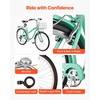 image:imageVEVOR Women Beach Cruiser Bike 2426 Inch 17 Speed Pink amp Light Blue Ladies Bicycle Adjustable Seat Front Basket amp Rear Rack Perfect for Daily Riding Shopping amp FitnessLight green