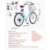 image:imageVEVOR Women Beach Cruiser Bike 2426 Inch 17 Speed Pink amp Light Blue Ladies Bicycle Adjustable Seat Front Basket amp Rear Rack Perfect for Daily Riding Shopping amp FitnessLight blue